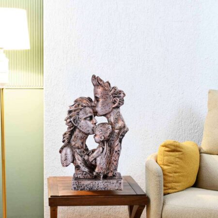KENWIN CRAFTS MOTHER and Father with Child Love white Statue showpiece for Home Decor and Gifting